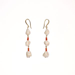 PENDIENTE CARACOLA 3 CORAL