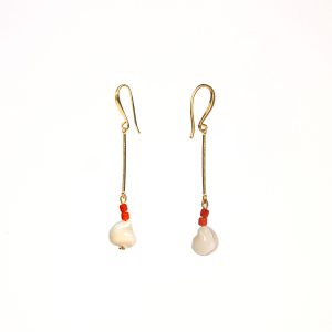 PENDIENTE STICK CARACOLA CORAL